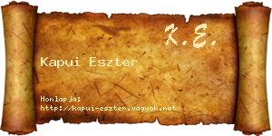 Kapui Eszter névjegykártya